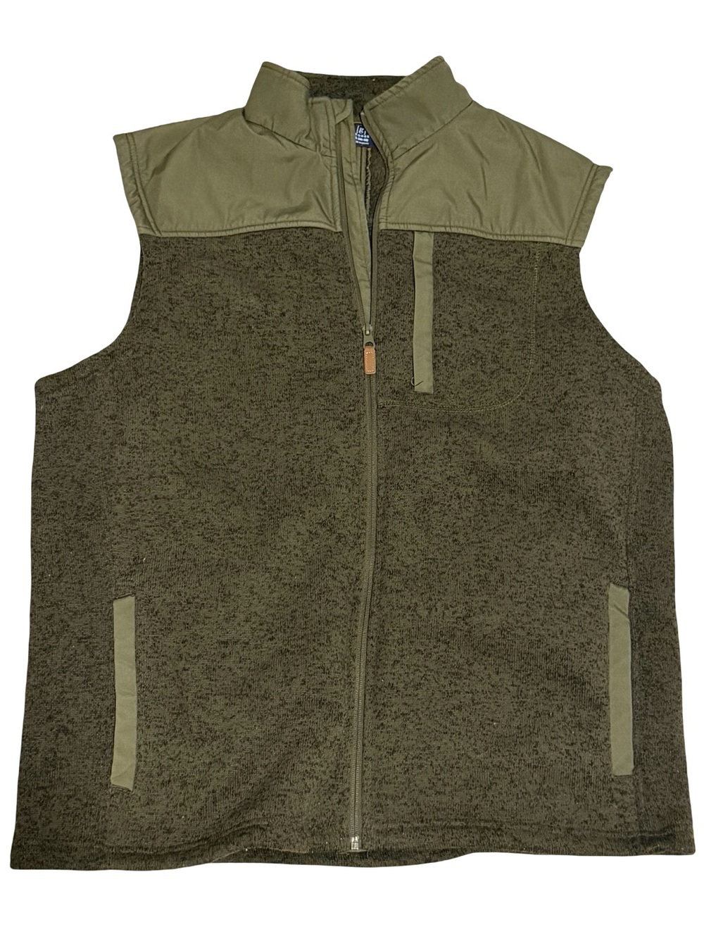 George Men’s Olive Green Full Zip Fleece Utility Vest XL